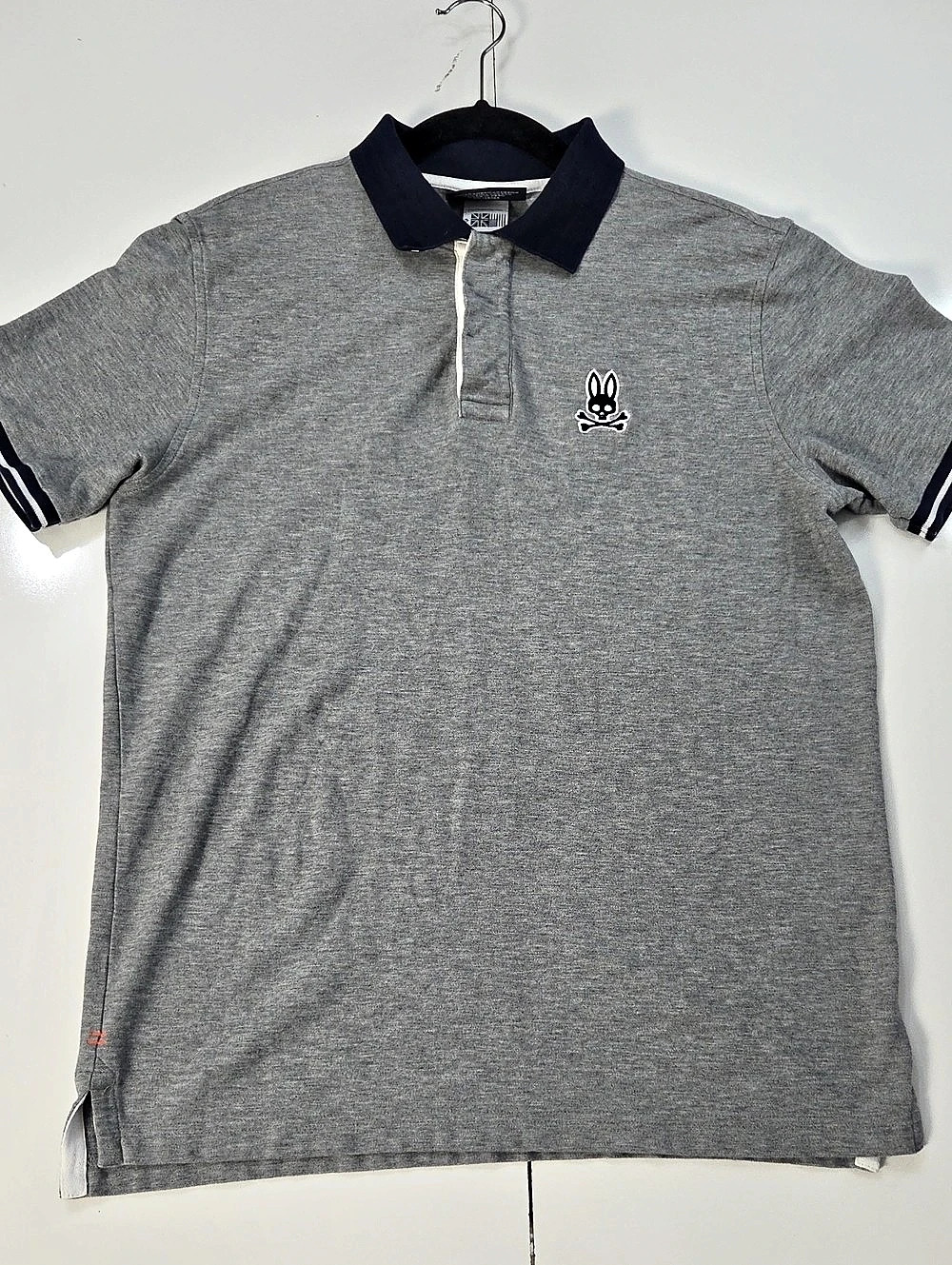 Psycho Bunny Ives Polo Pima Cotton Gray Men's Size 5